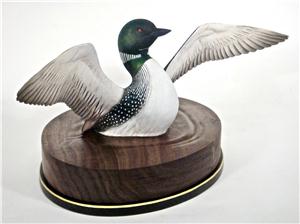 1/2 SZE LOON IN WALNUT CARVED WATER